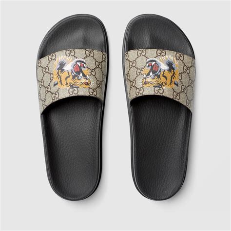 cheap gucci tiger slides|Gucci tiger slides men's.